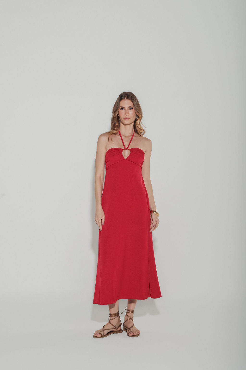 Vestido Midi Alfaiataria Vermelho