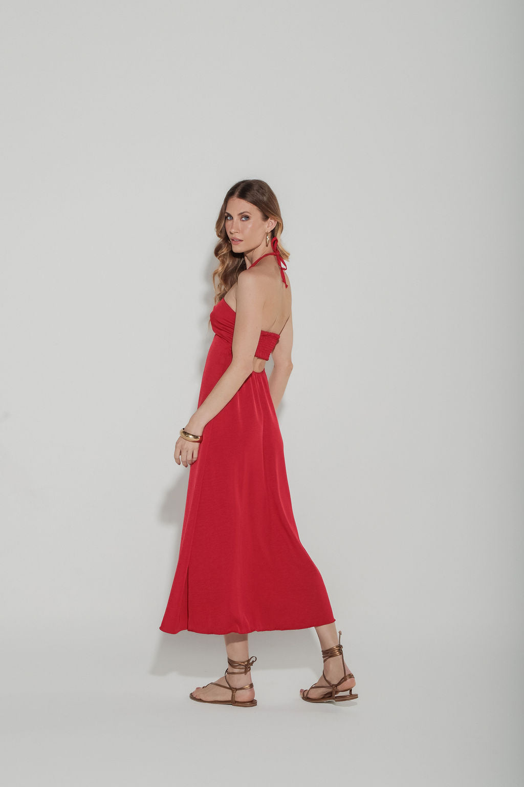 Vestido Midi Alfaiataria Vermelho