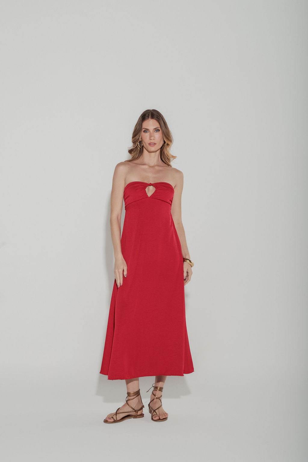 Vestido Midi Alfaiataria Vermelho