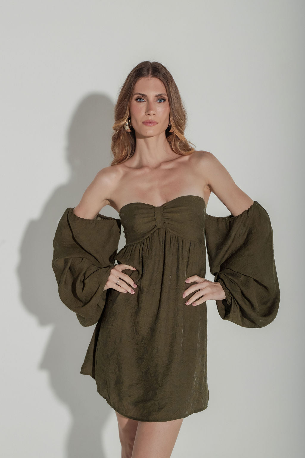 Vestido Curto Jacquard Verde