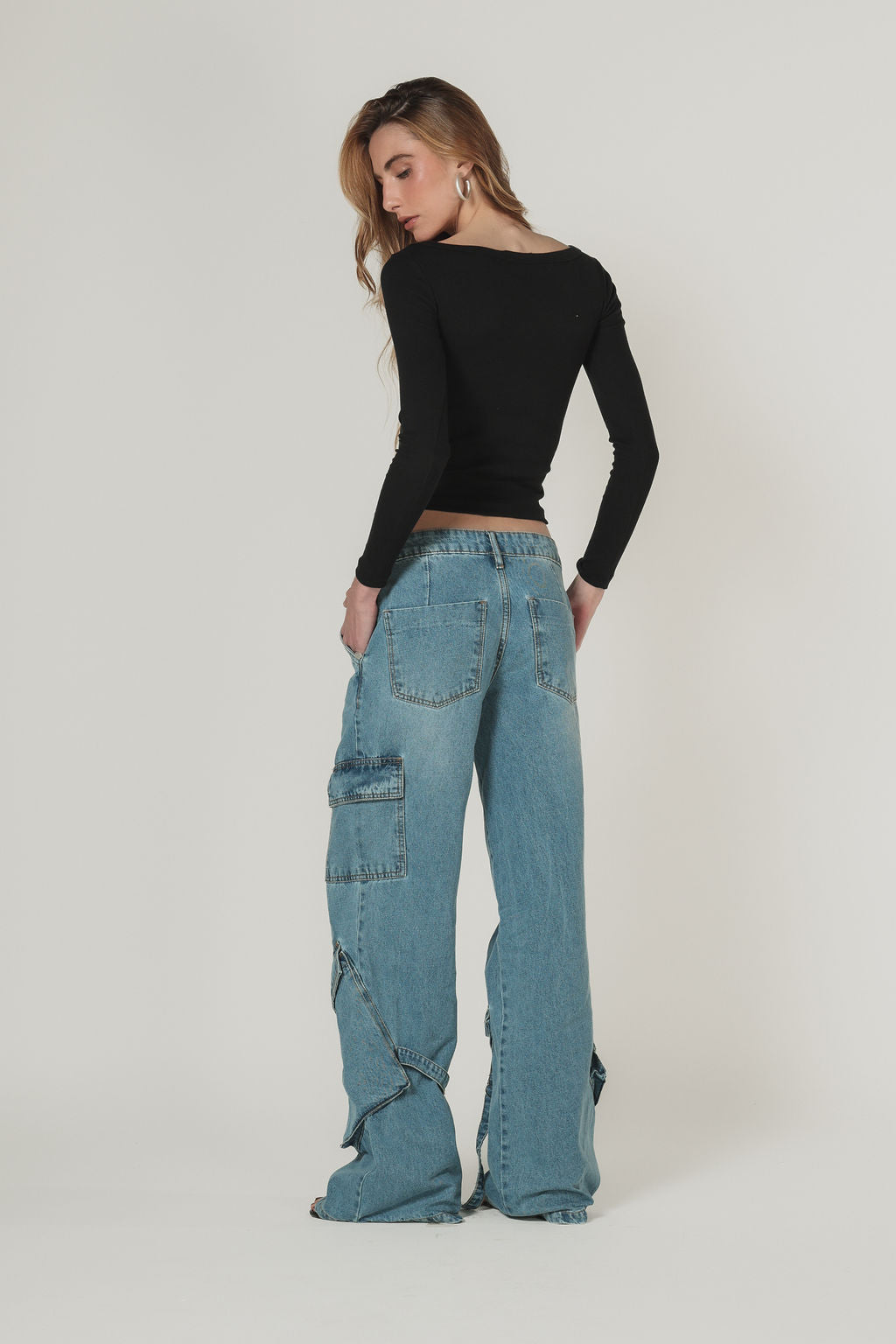 Blusa Canelada Manga Longa Preto