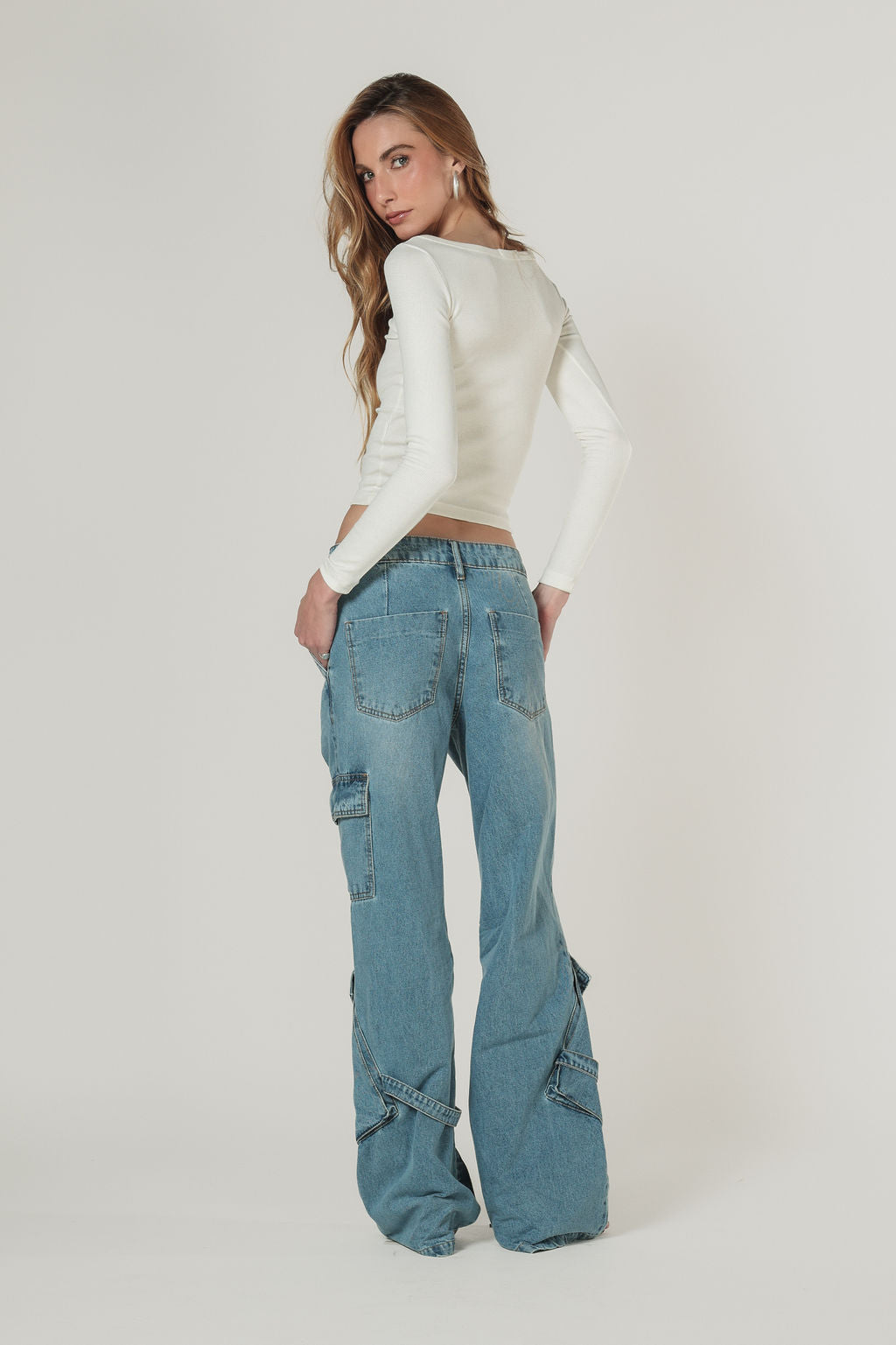 Blusa Canelada Manga Longa Off White