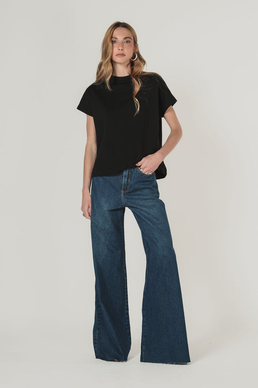 Calça Jeans Pantalona Azul
