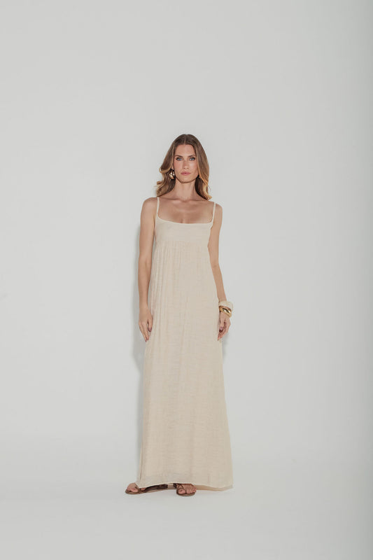 Vestido Midi Jacquard Off White