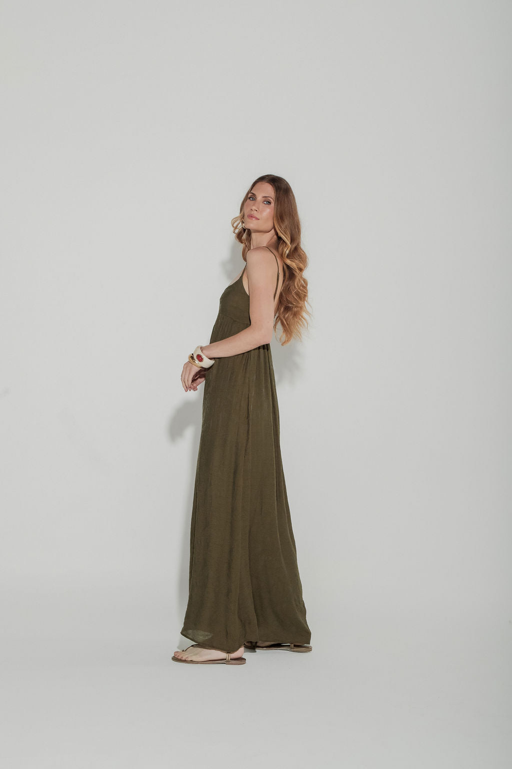 Vestido Midi Jacquard  Verde