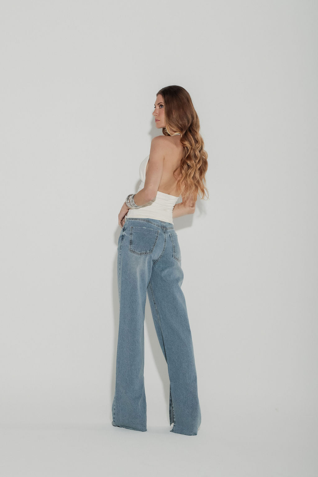 Calça Jeans Reta Lavagem Clara