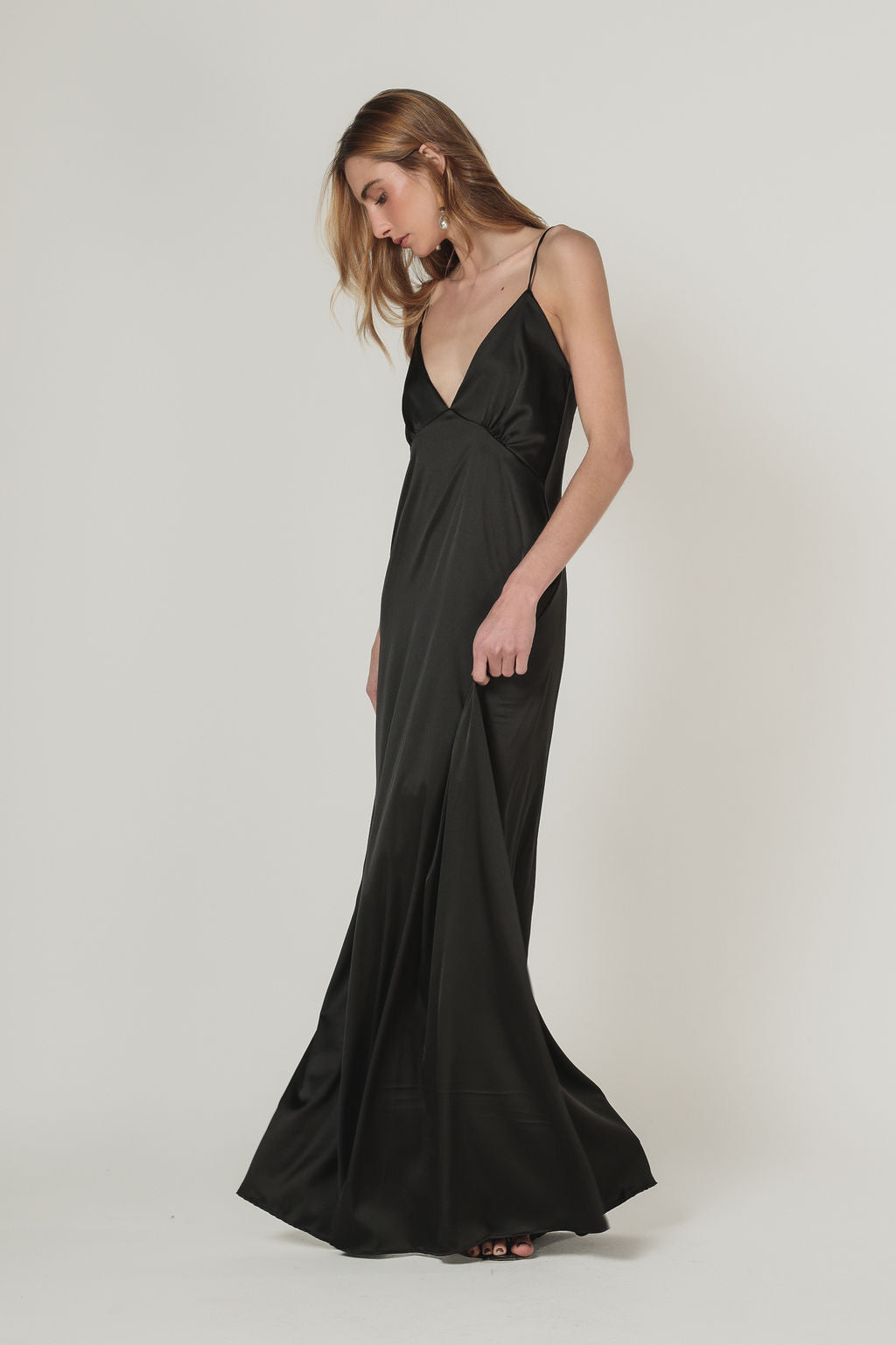 PRÉ-VENDA Slip Dress Cetim Preto