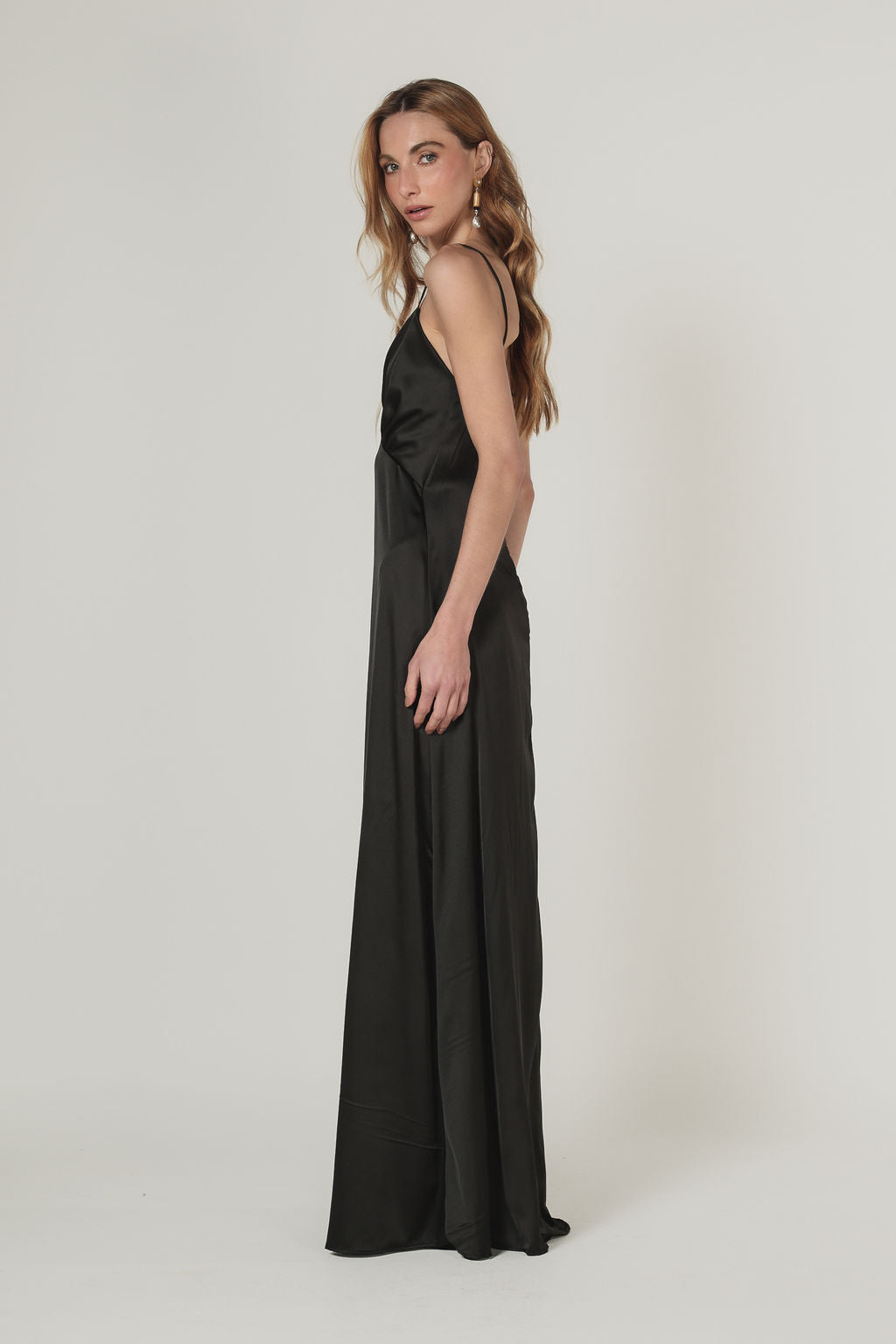PRÉ-VENDA Slip Dress Cetim Preto