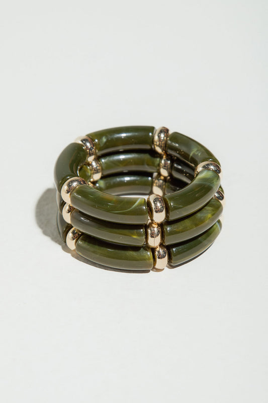 Trio Pulseira Resina Verde