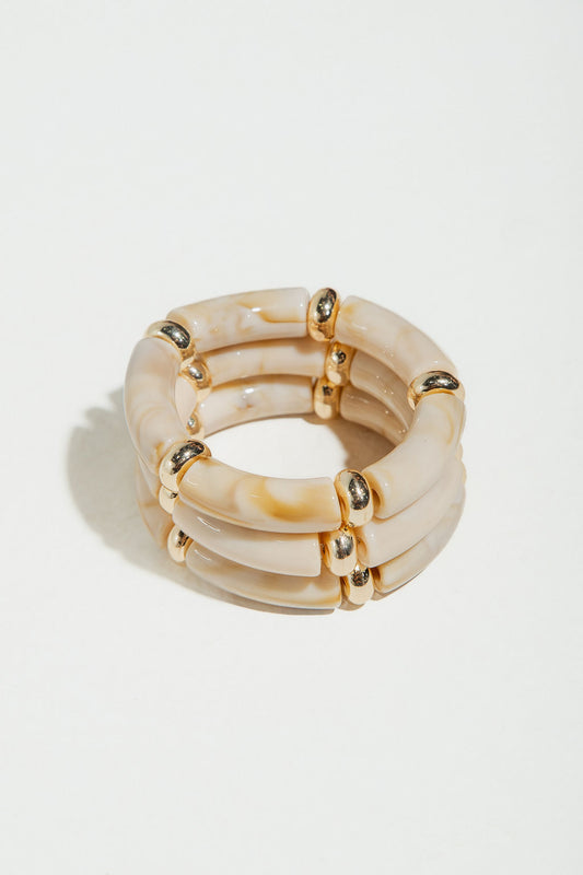 Trio Pulseira Resina Off White