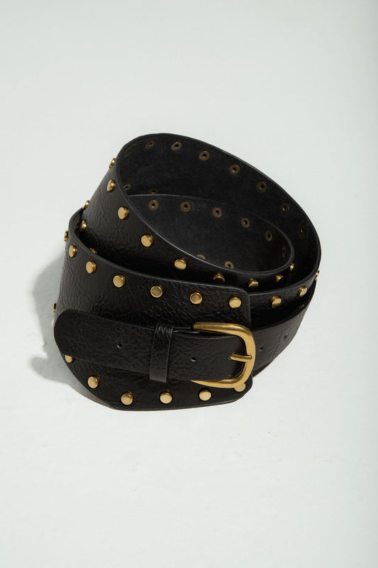 Cinto Largo Tachas Preto