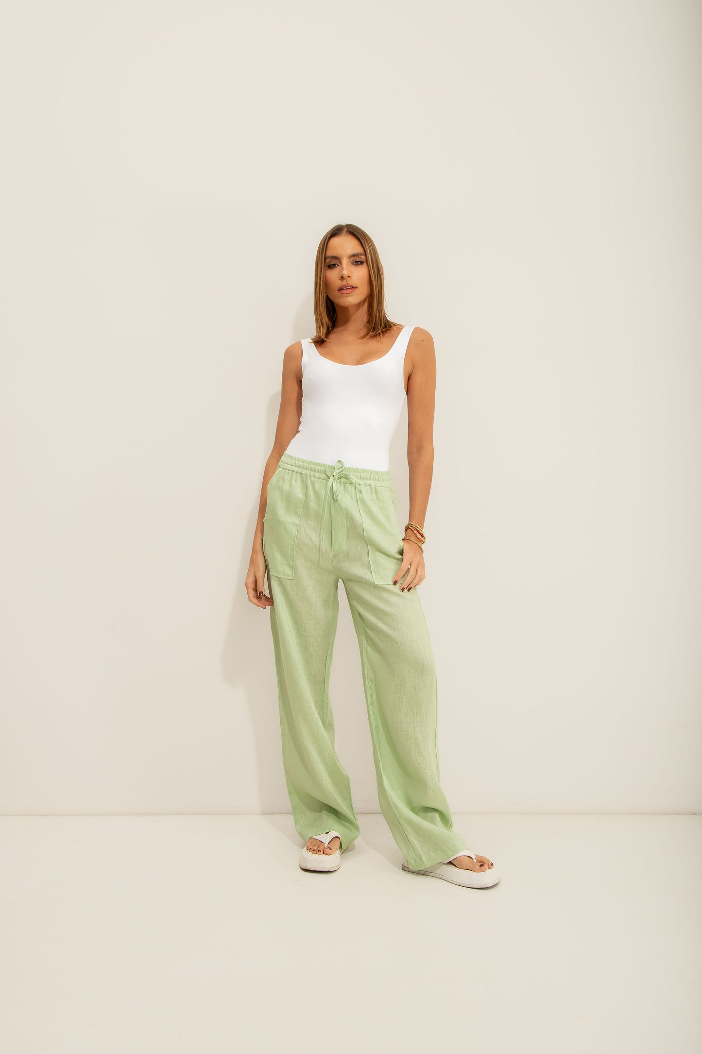 Pantalona Linho Verde