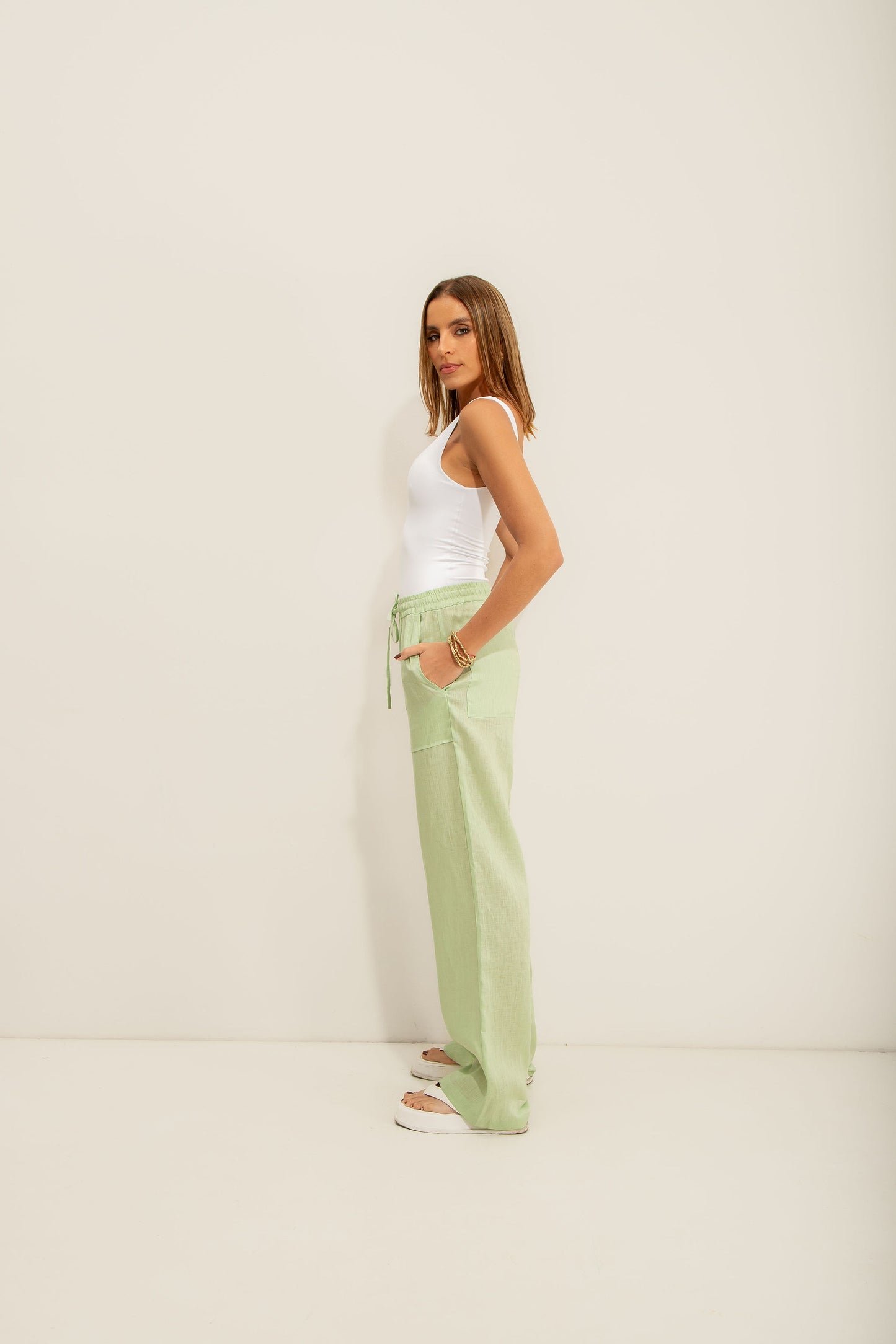 Pantalona Linho Verde