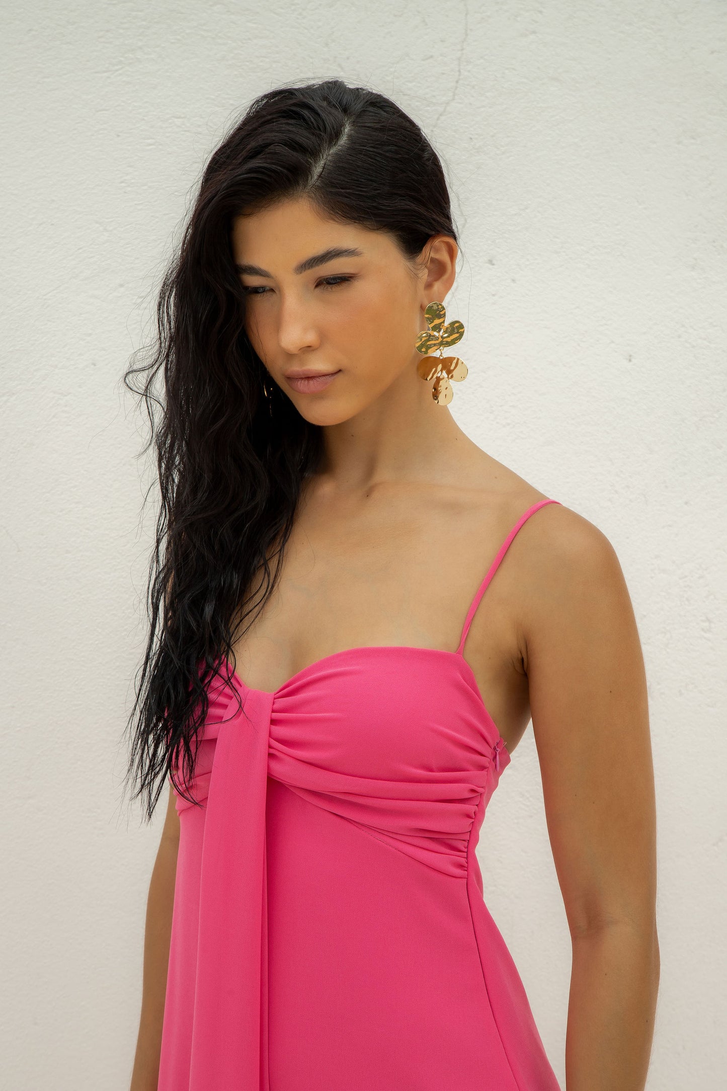 Vestido Longo Faixa Rosa