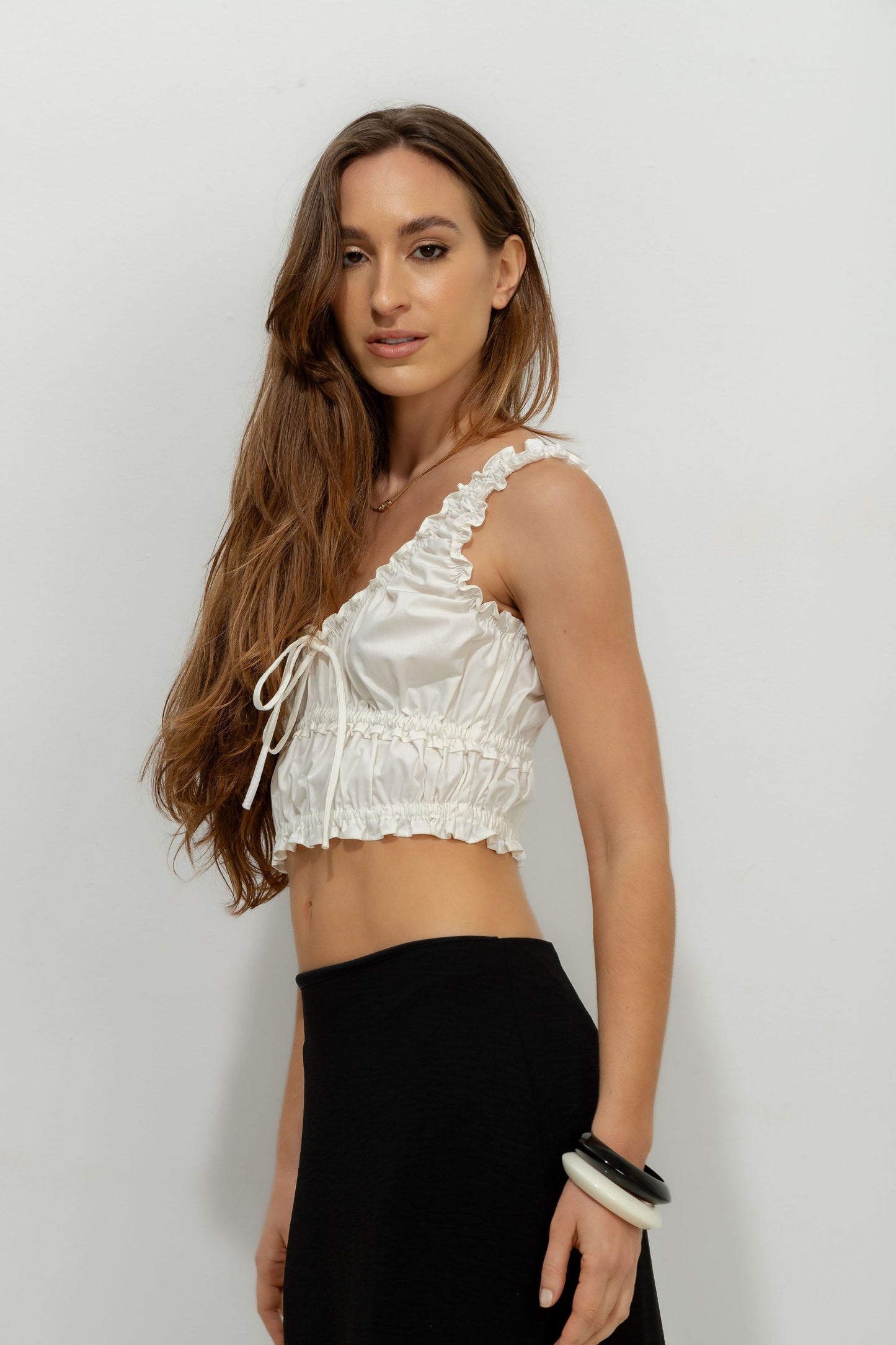 Cropped Tricoline Off White