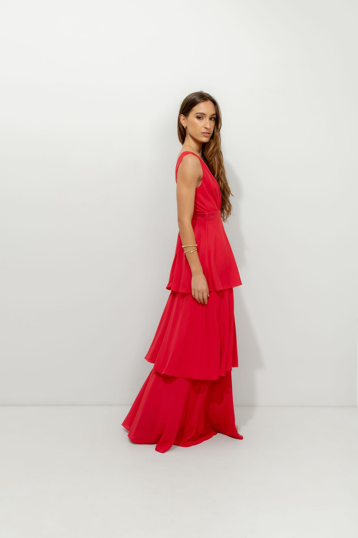 Vestido Babados Vermelho