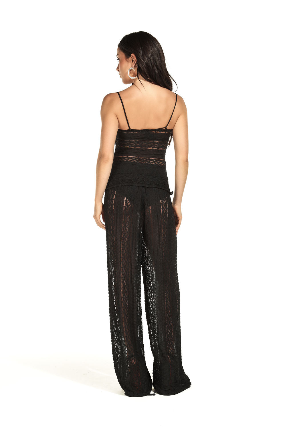 Calça Aladin Renda Listra Preto