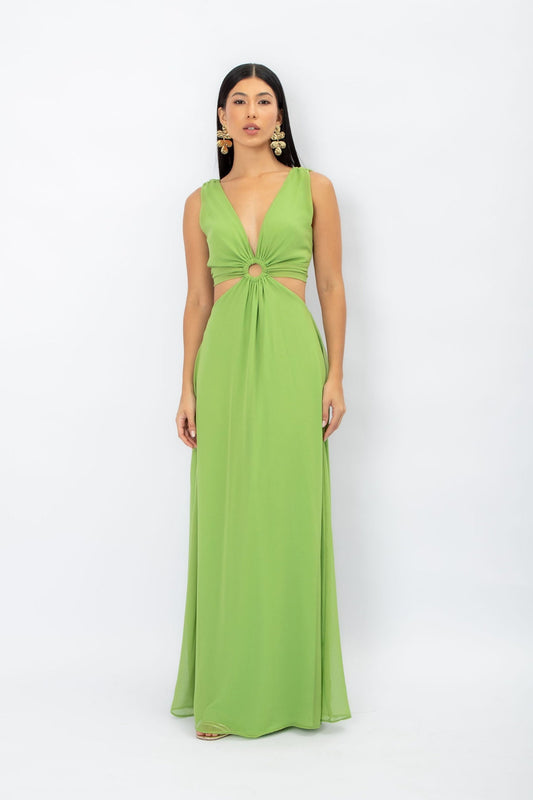 Vestido Argola Longo Verde