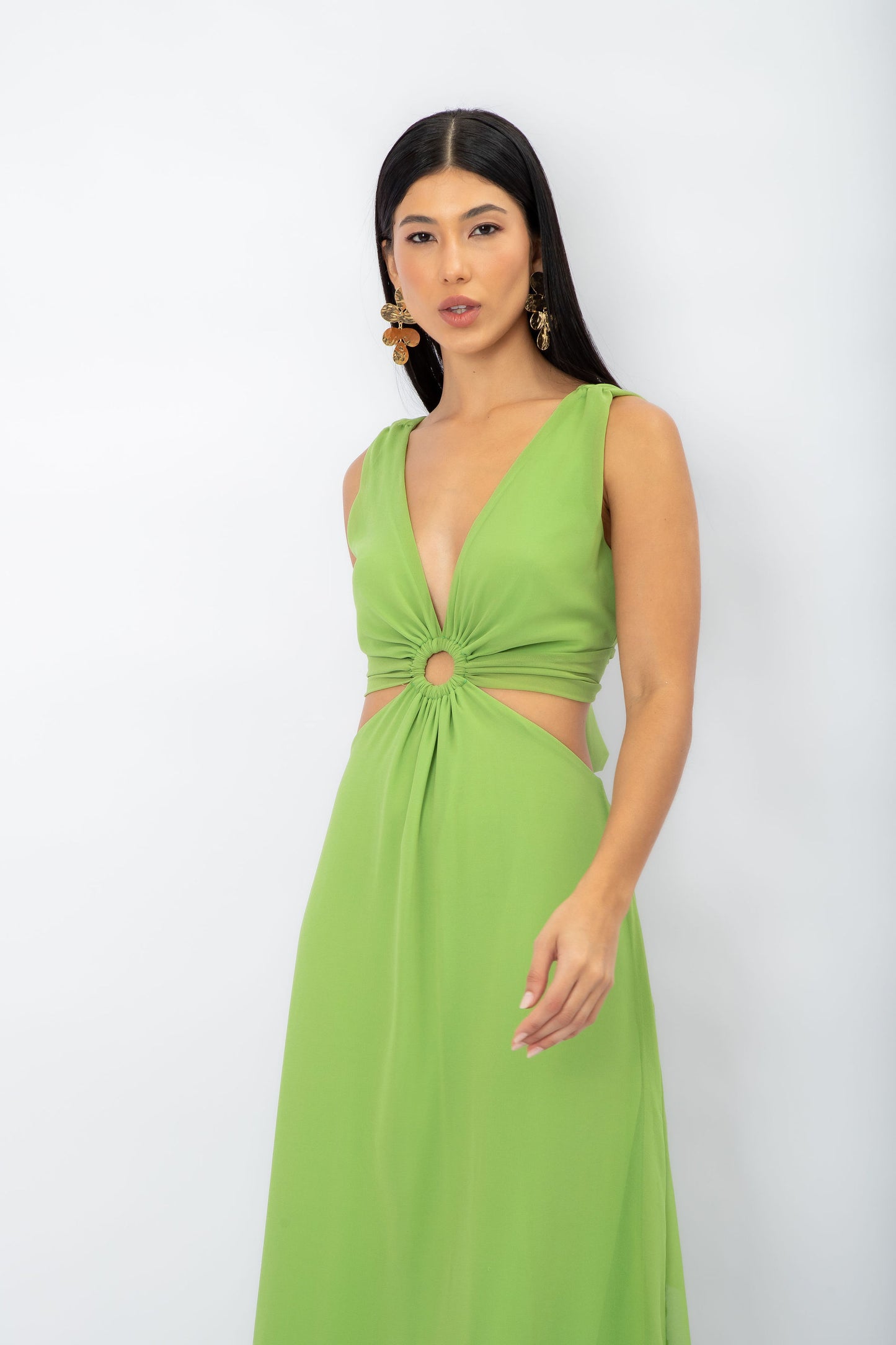 Vestido Argola Longo Verde