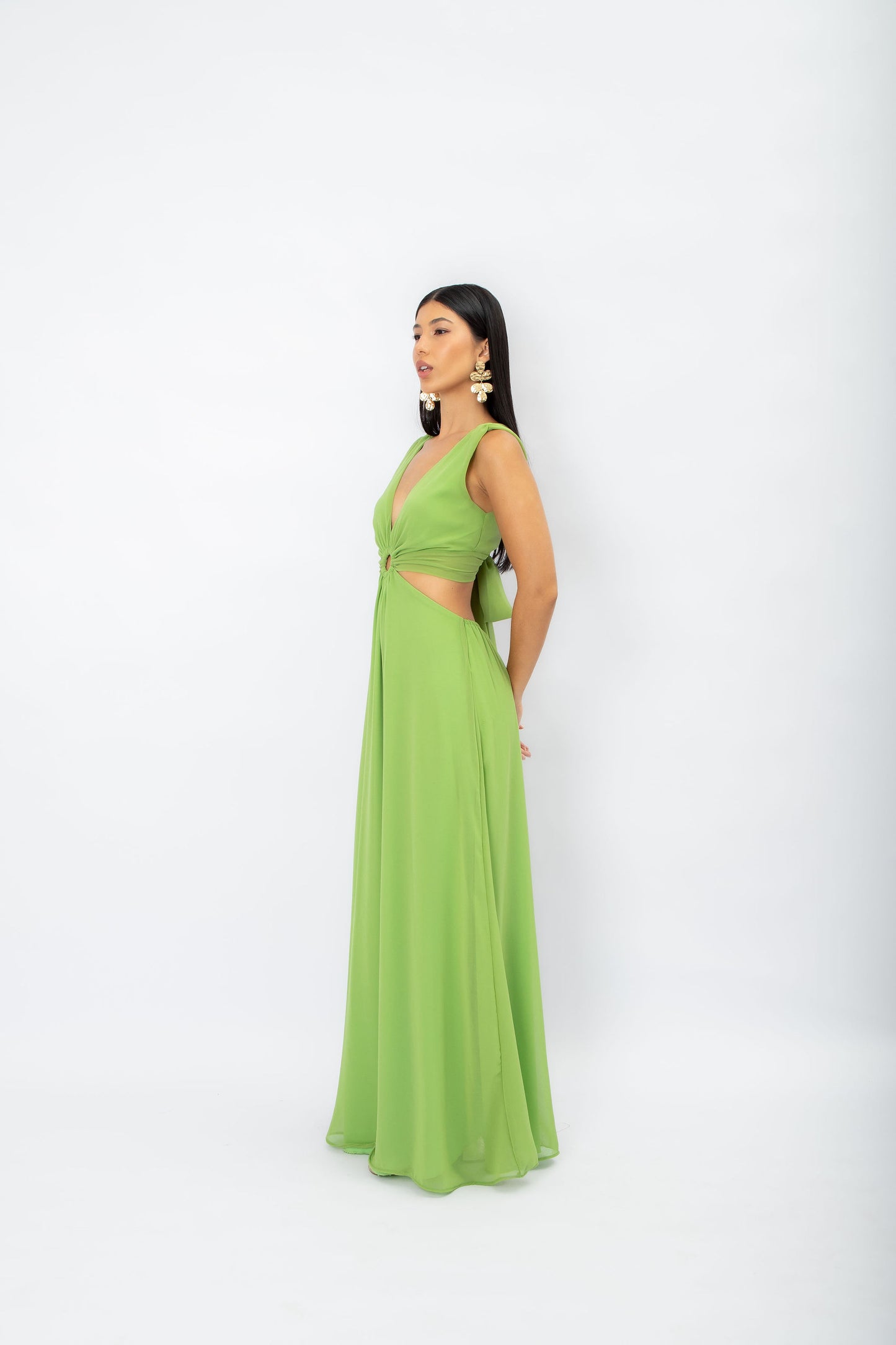 Vestido Argola Longo Verde