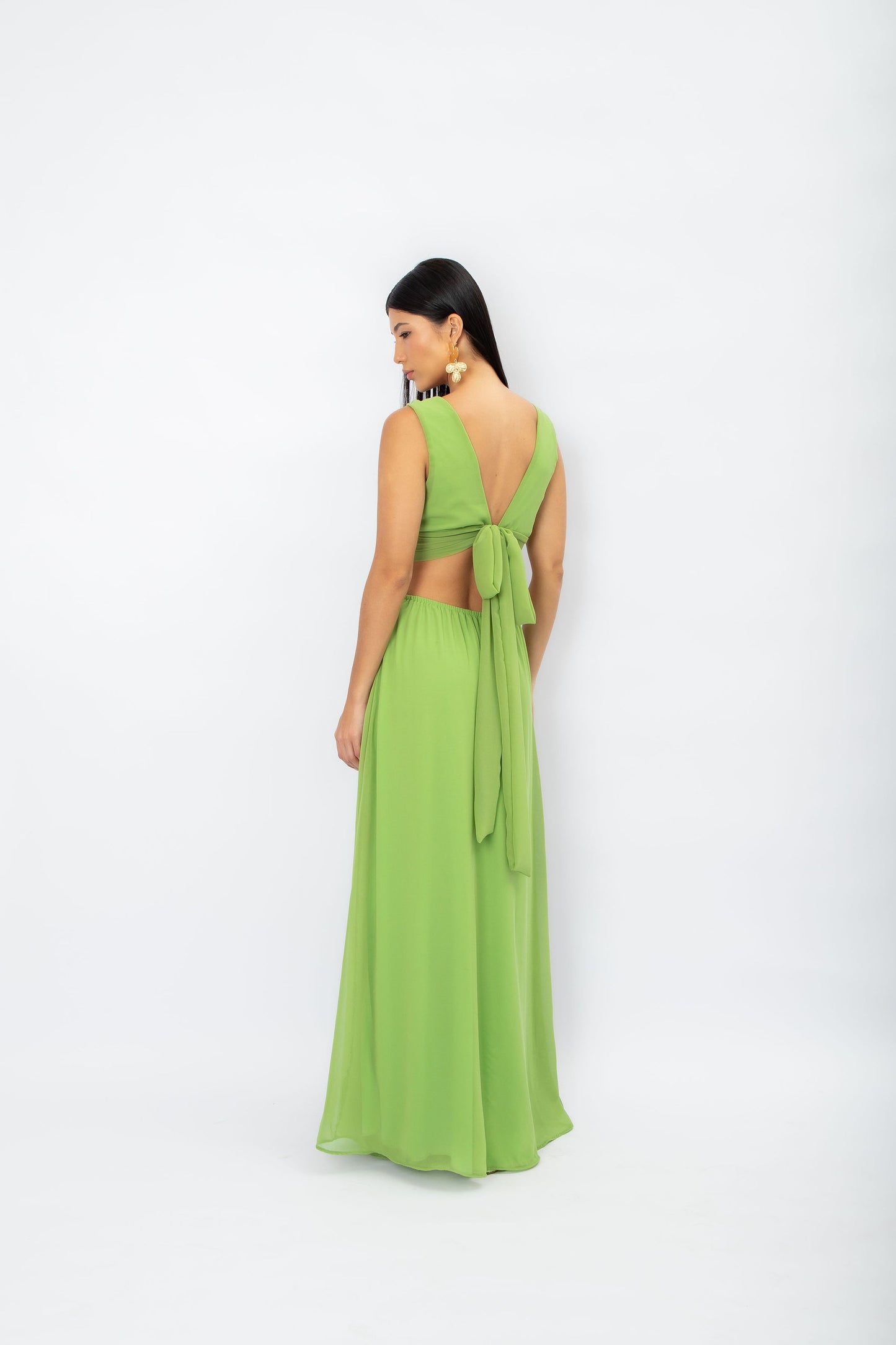 Vestido Argola Longo Verde