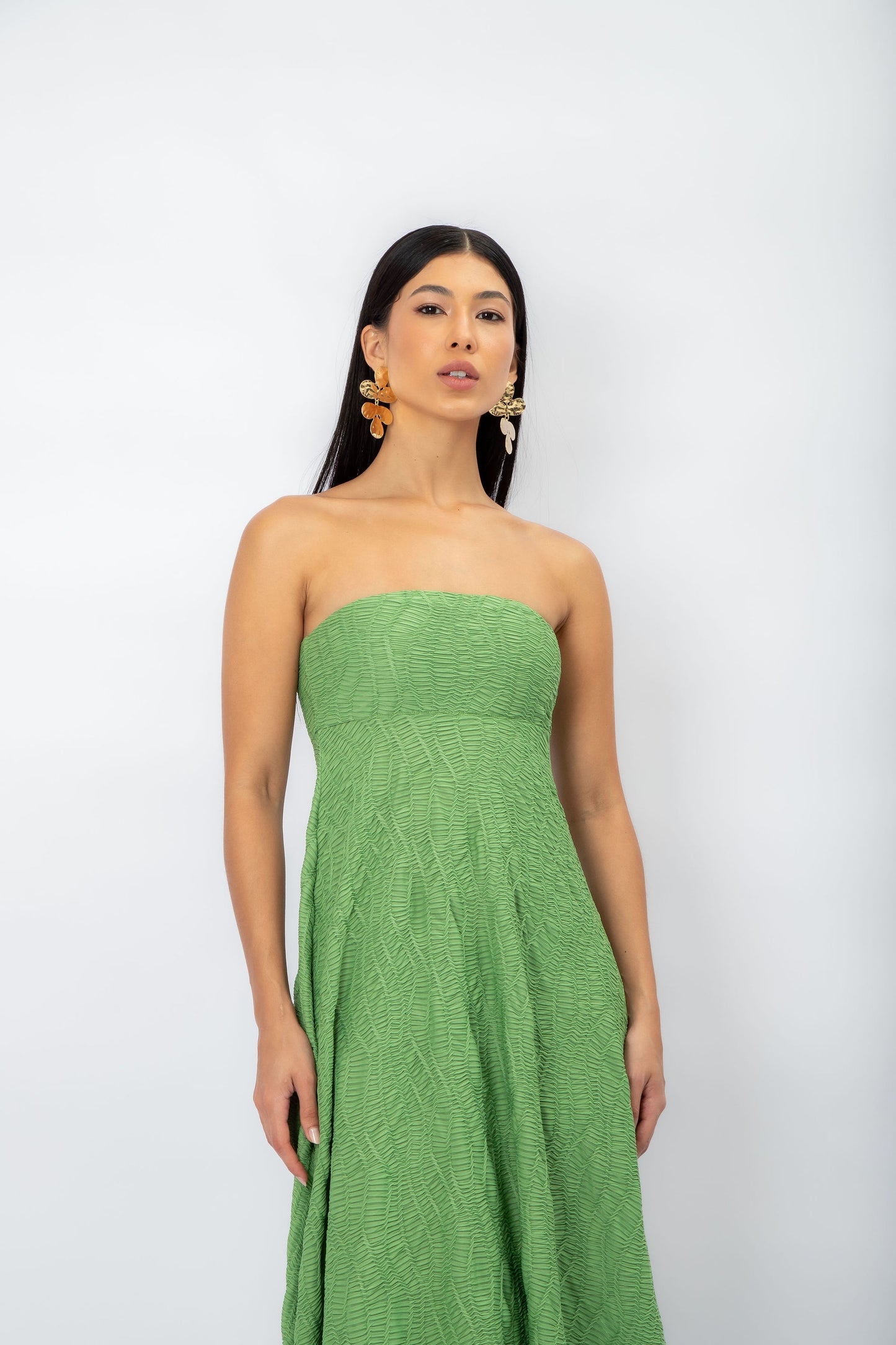 Vestido Tomara que Caia Manga  Bufante Verde