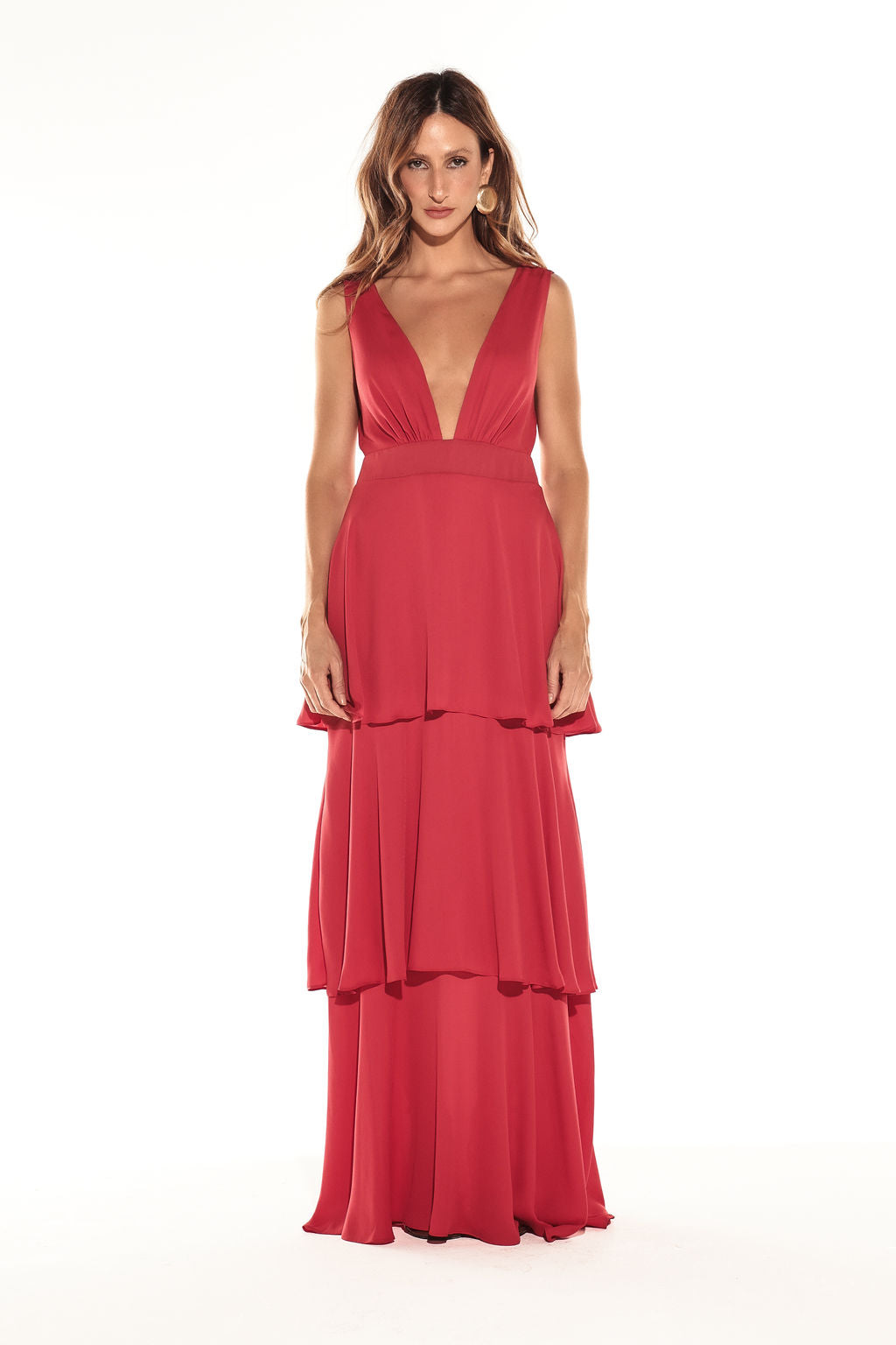 Vestido Babados Vermelho