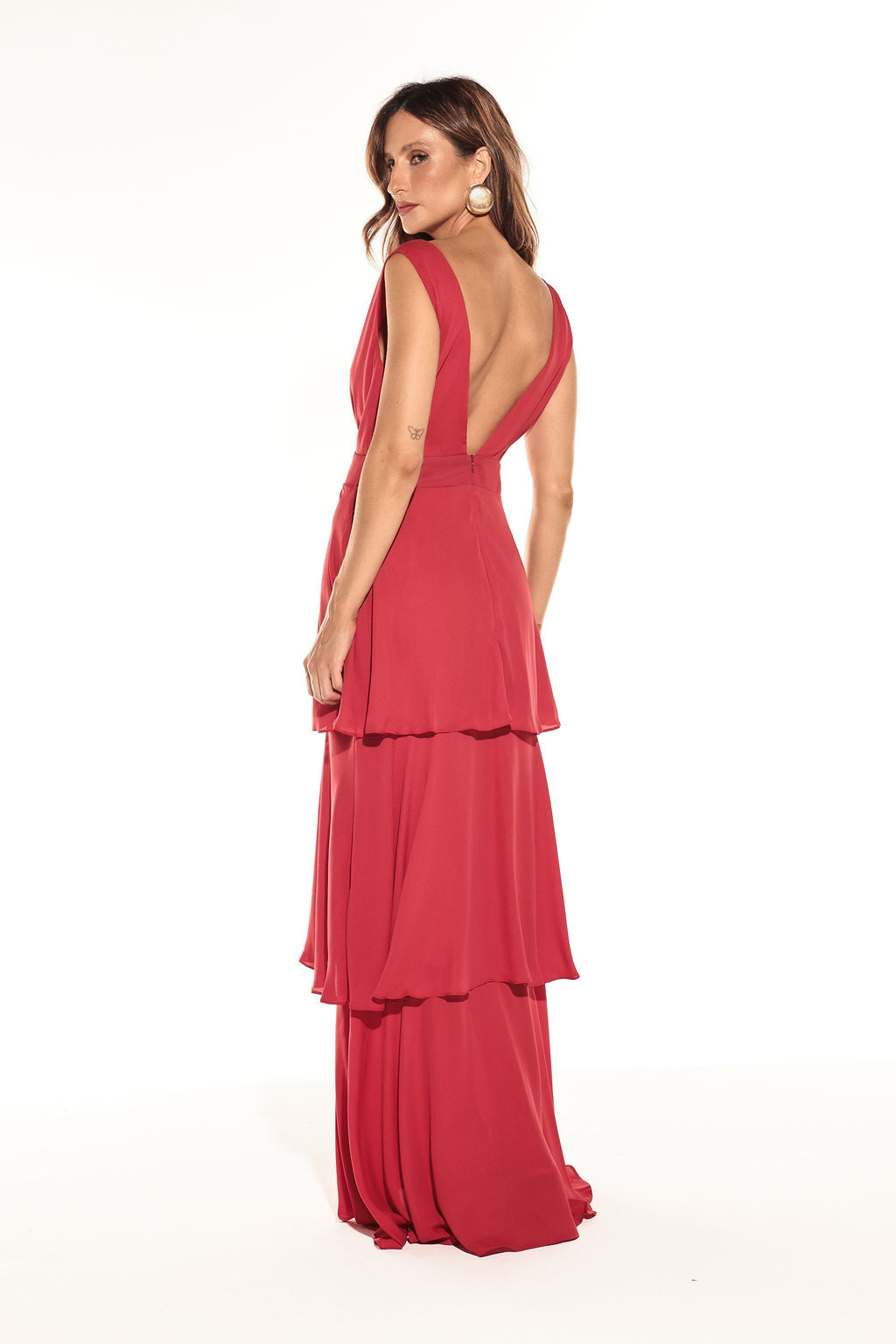 Vestido Babados Vermelho