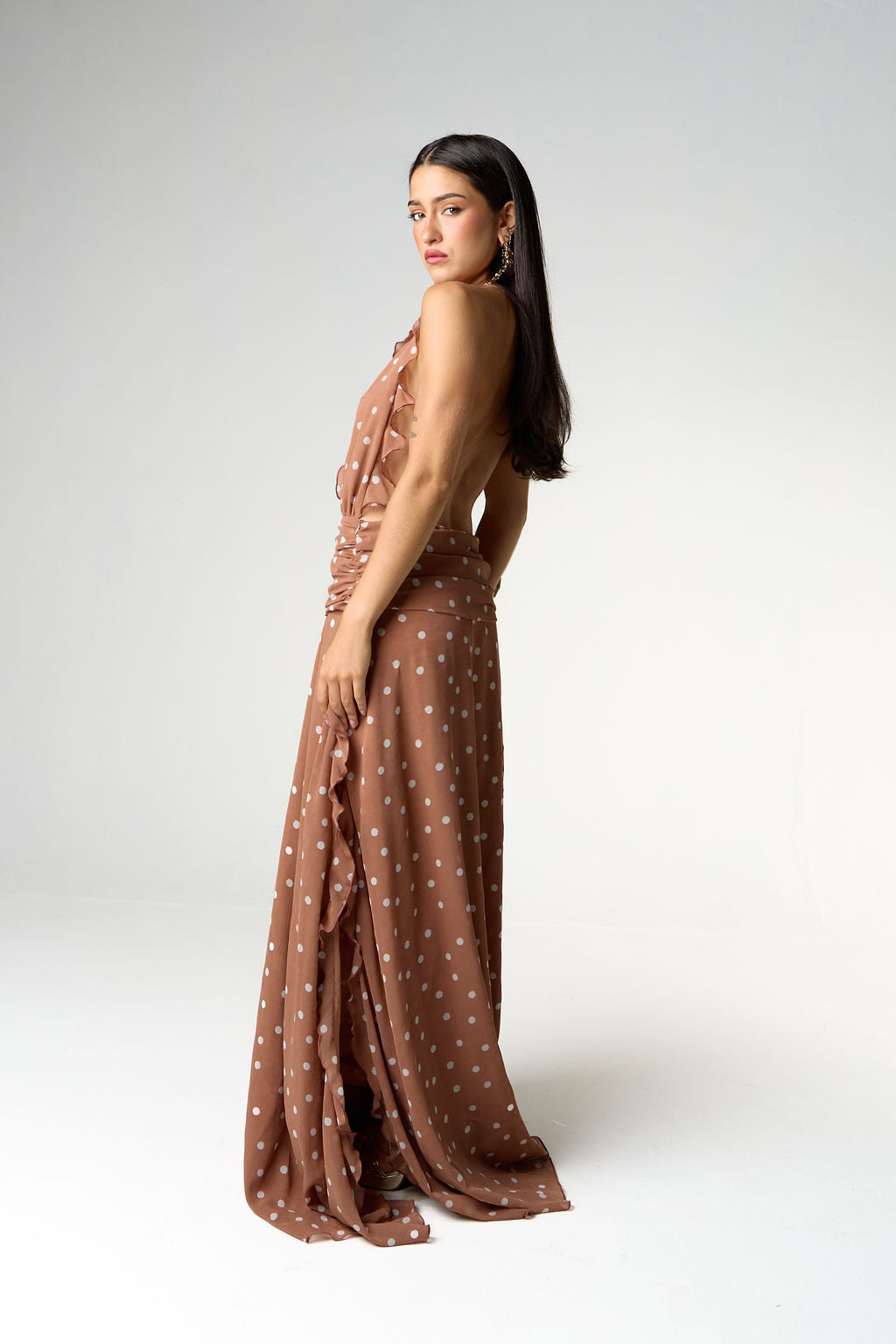 Vestido Longo Poá Blush