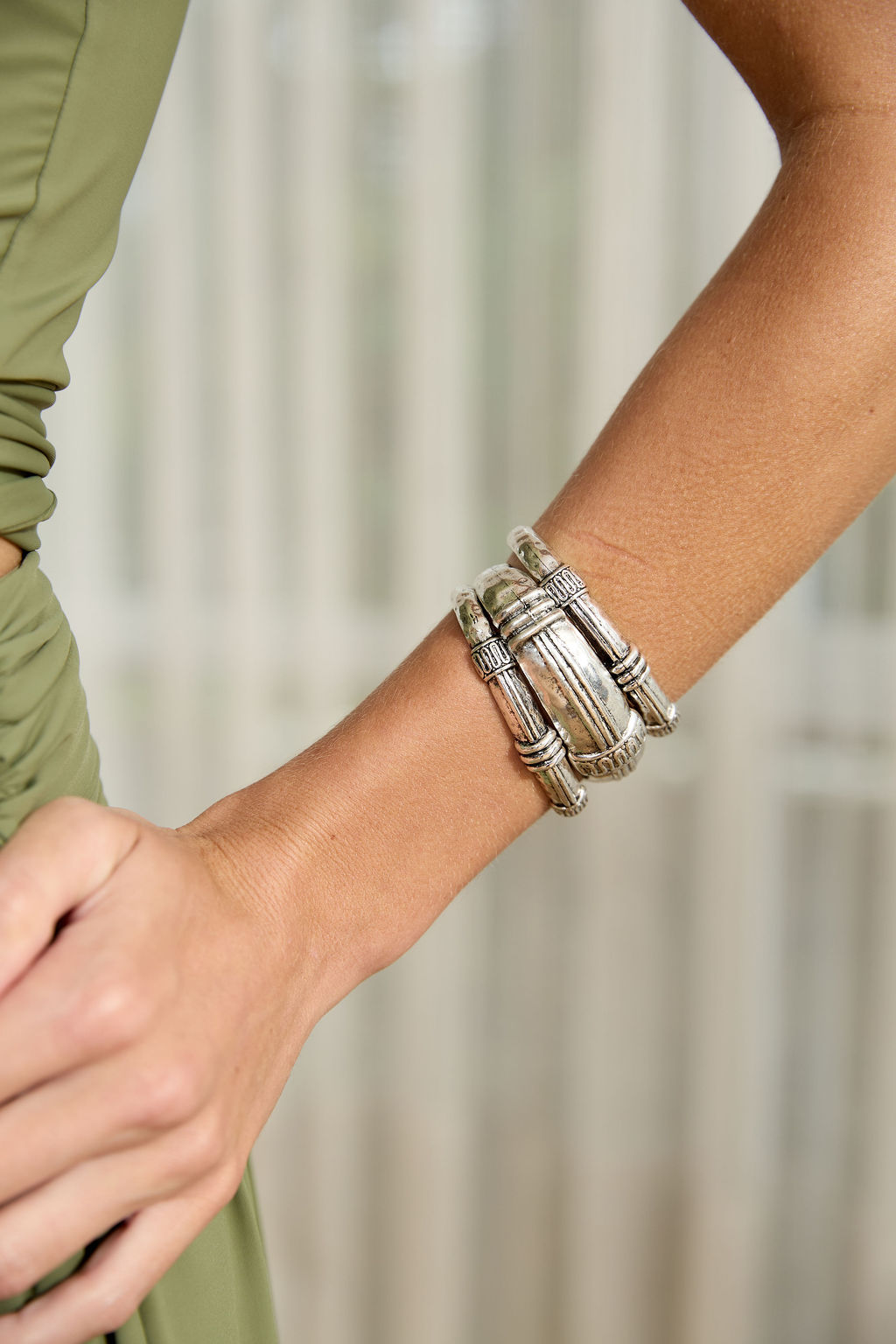 Kit 3 Braceletes Reguláveis Prata