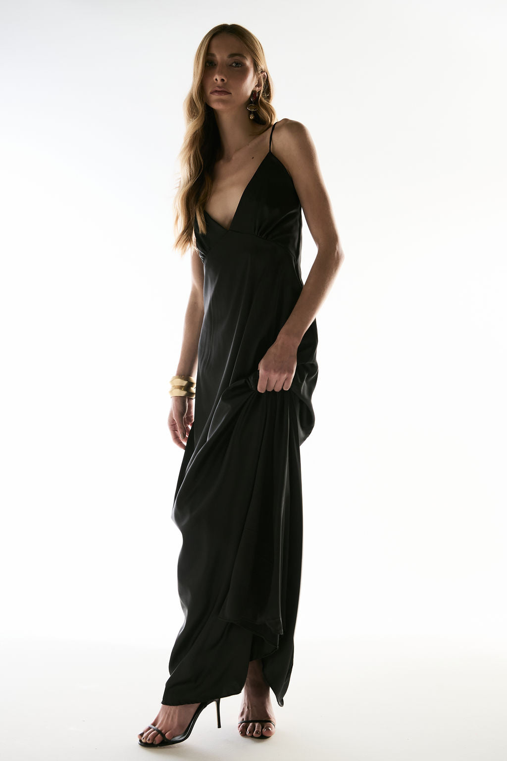 PRÉ-VENDA Slip Dress Cetim Preto