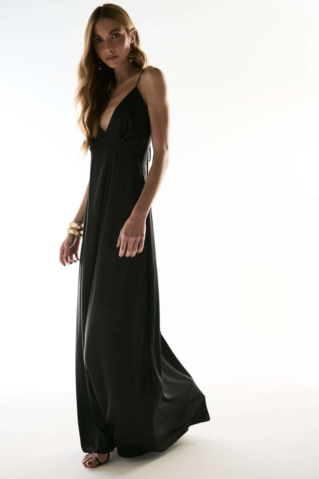 PRÉ-VENDA Slip Dress Cetim Preto