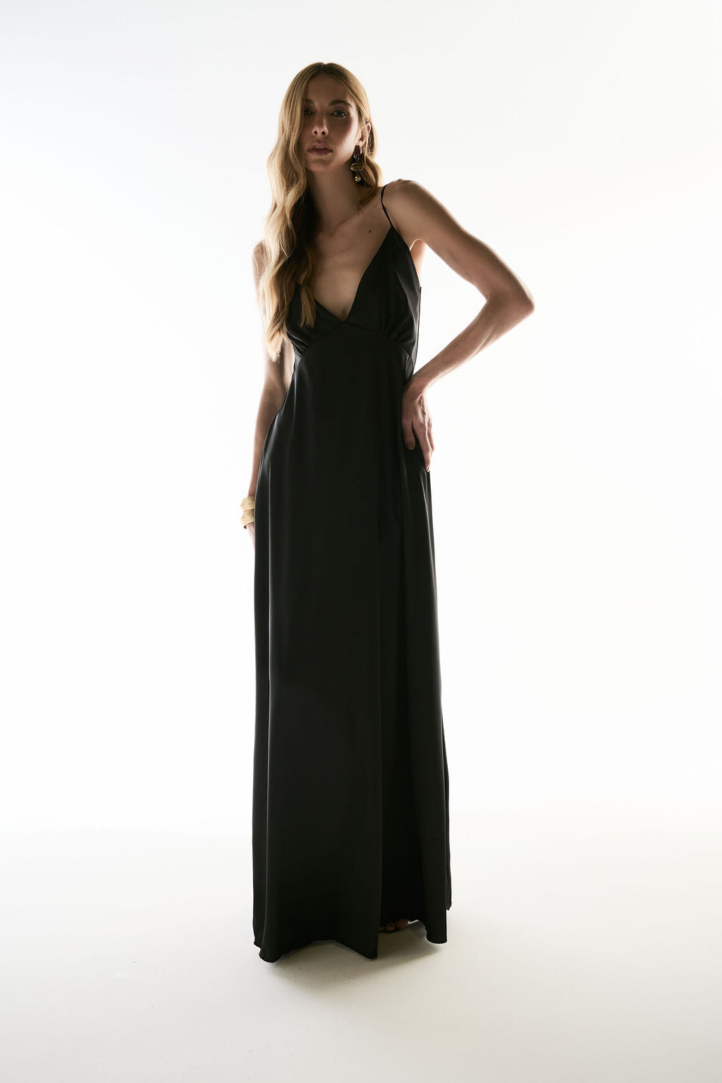 PRÉ-VENDA Slip Dress Cetim Preto