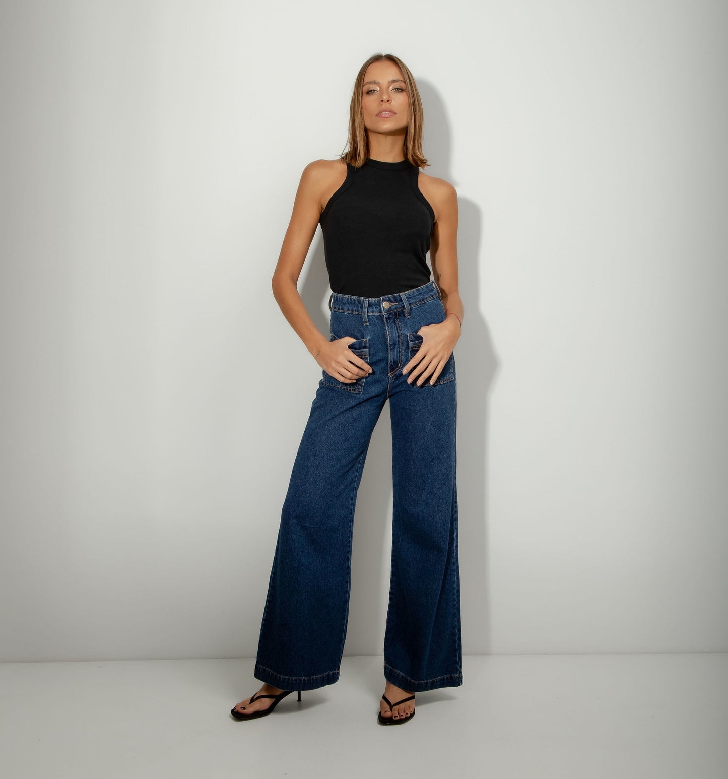 Pantalona Jeans Azul Escuro (1)