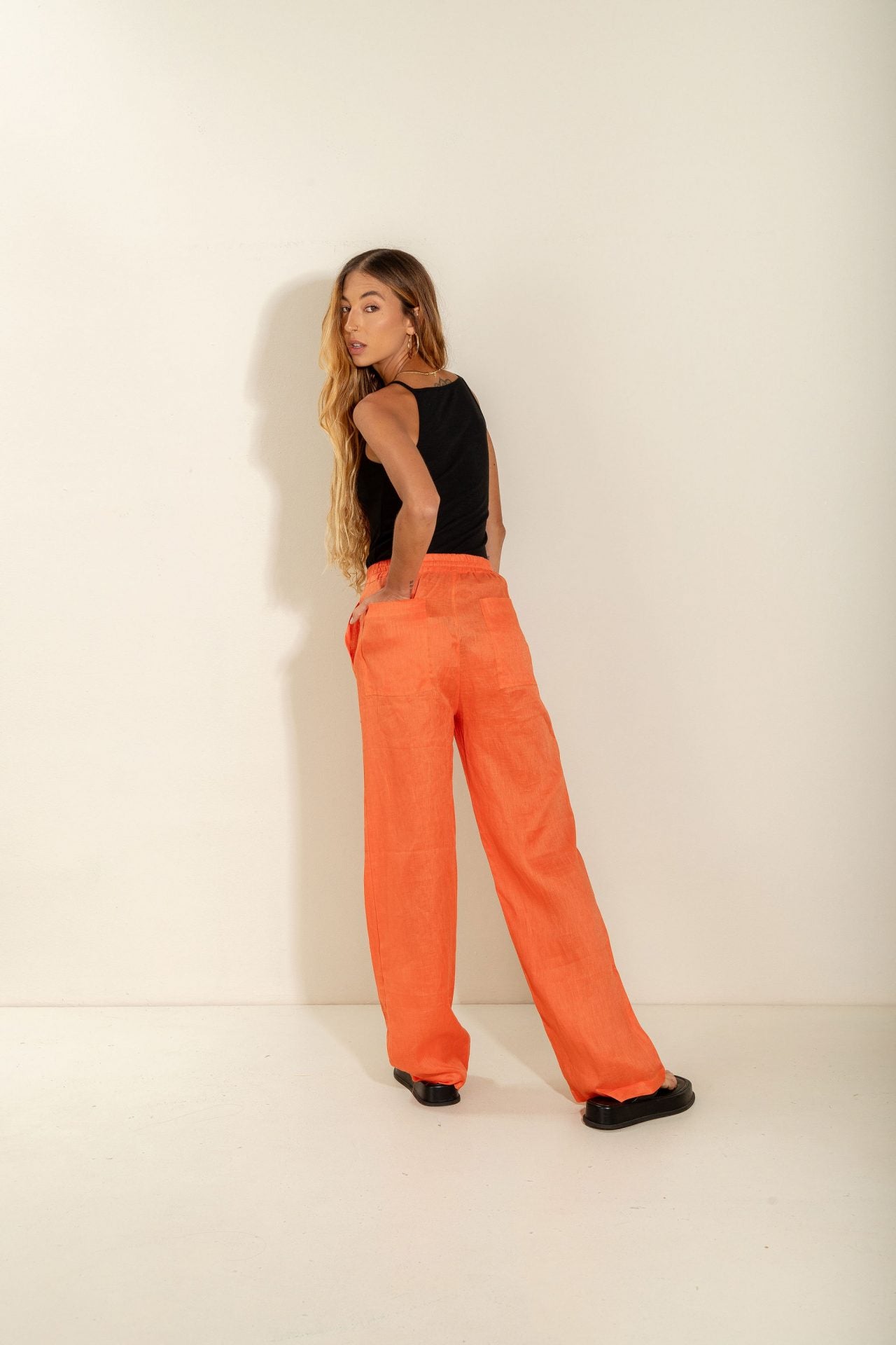 Pantalona Linho Laranja (1)