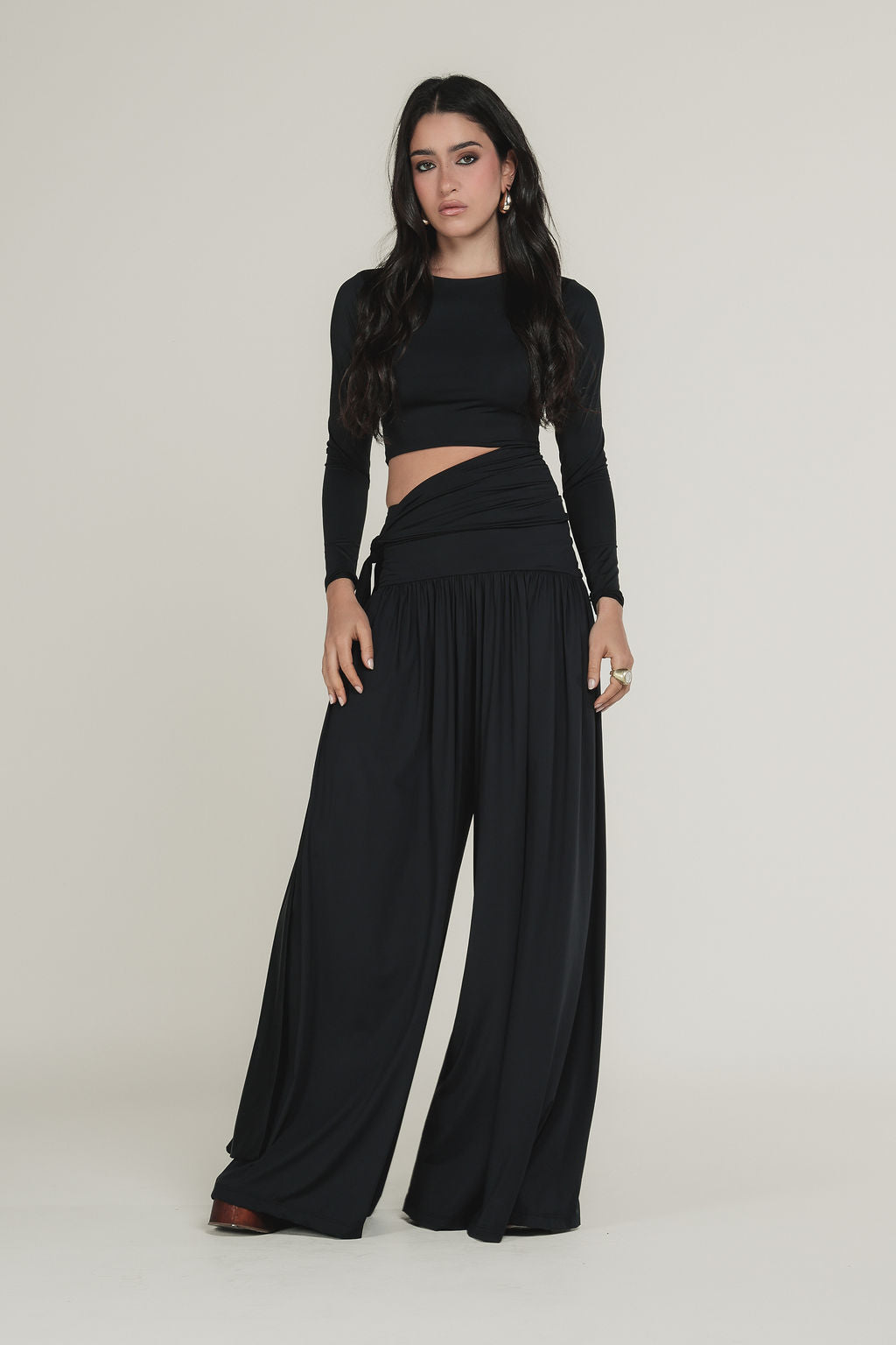 Blusa Manga Longa Malha Preto