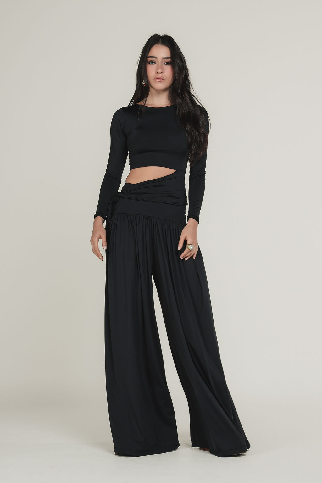 Blusa Manga Longa Malha Preto