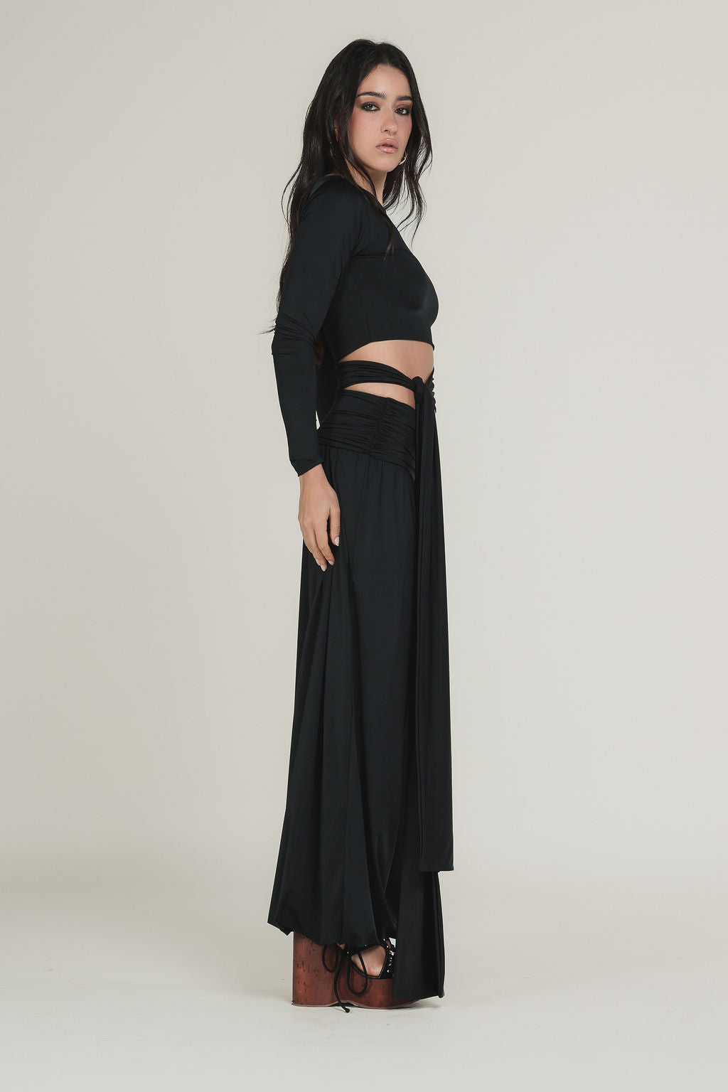 Blusa Manga Longa Malha Preto