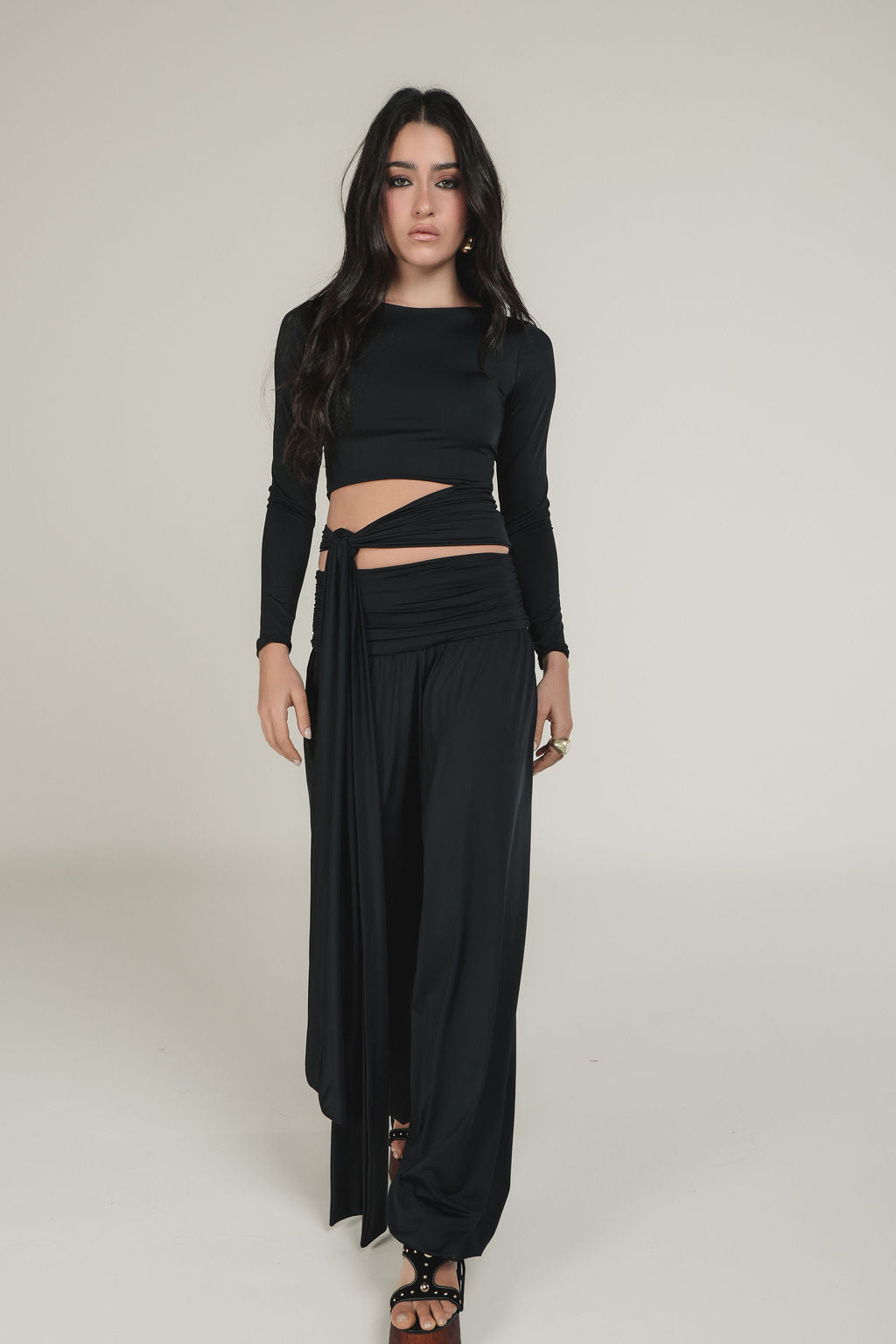 Blusa Manga Longa Malha Preto