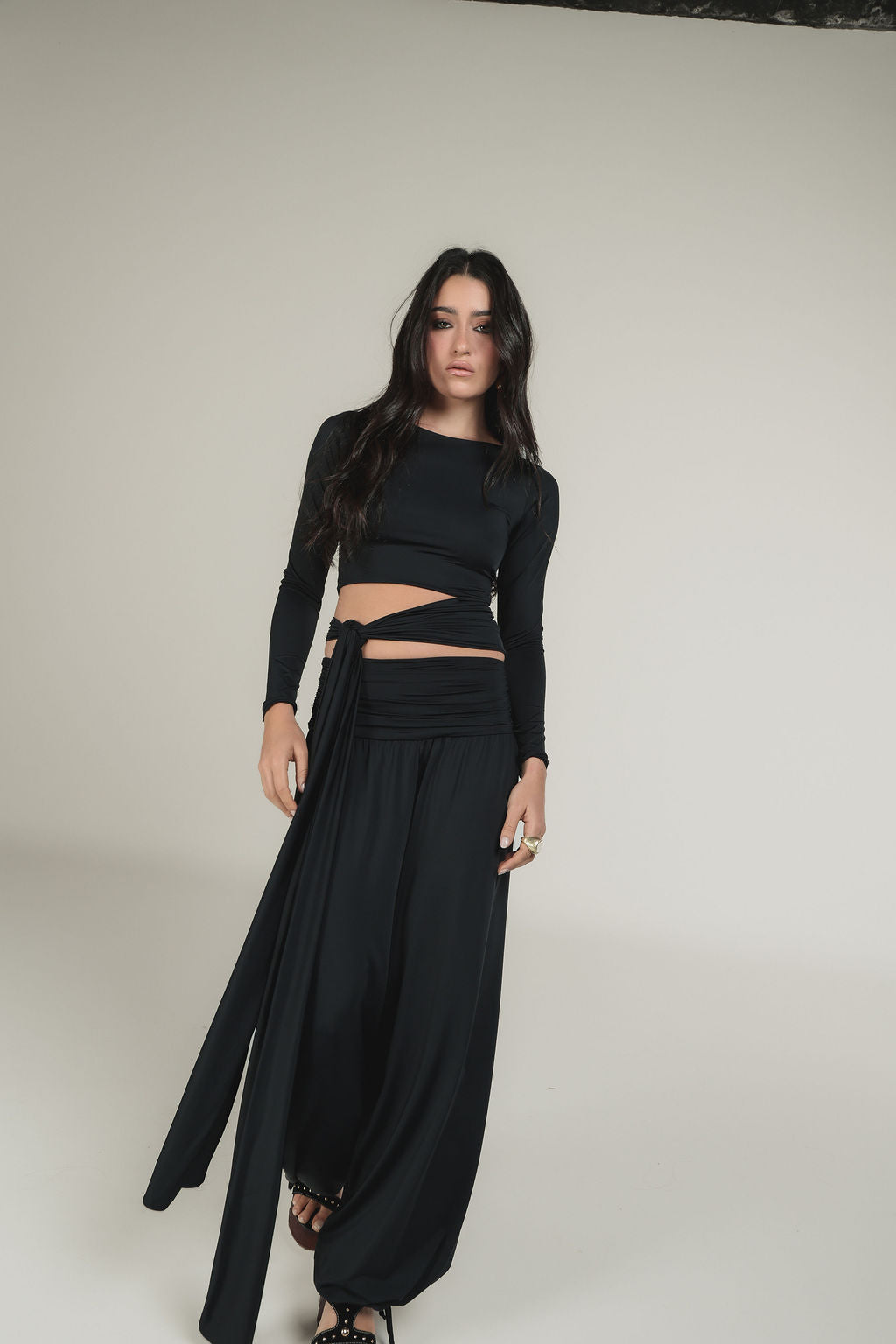 Blusa Manga Longa Malha Preto
