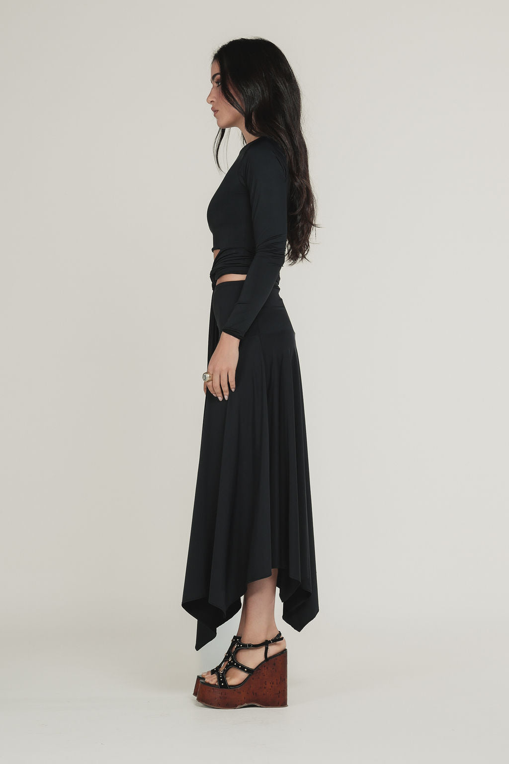 Blusa Manga Longa Malha Preto