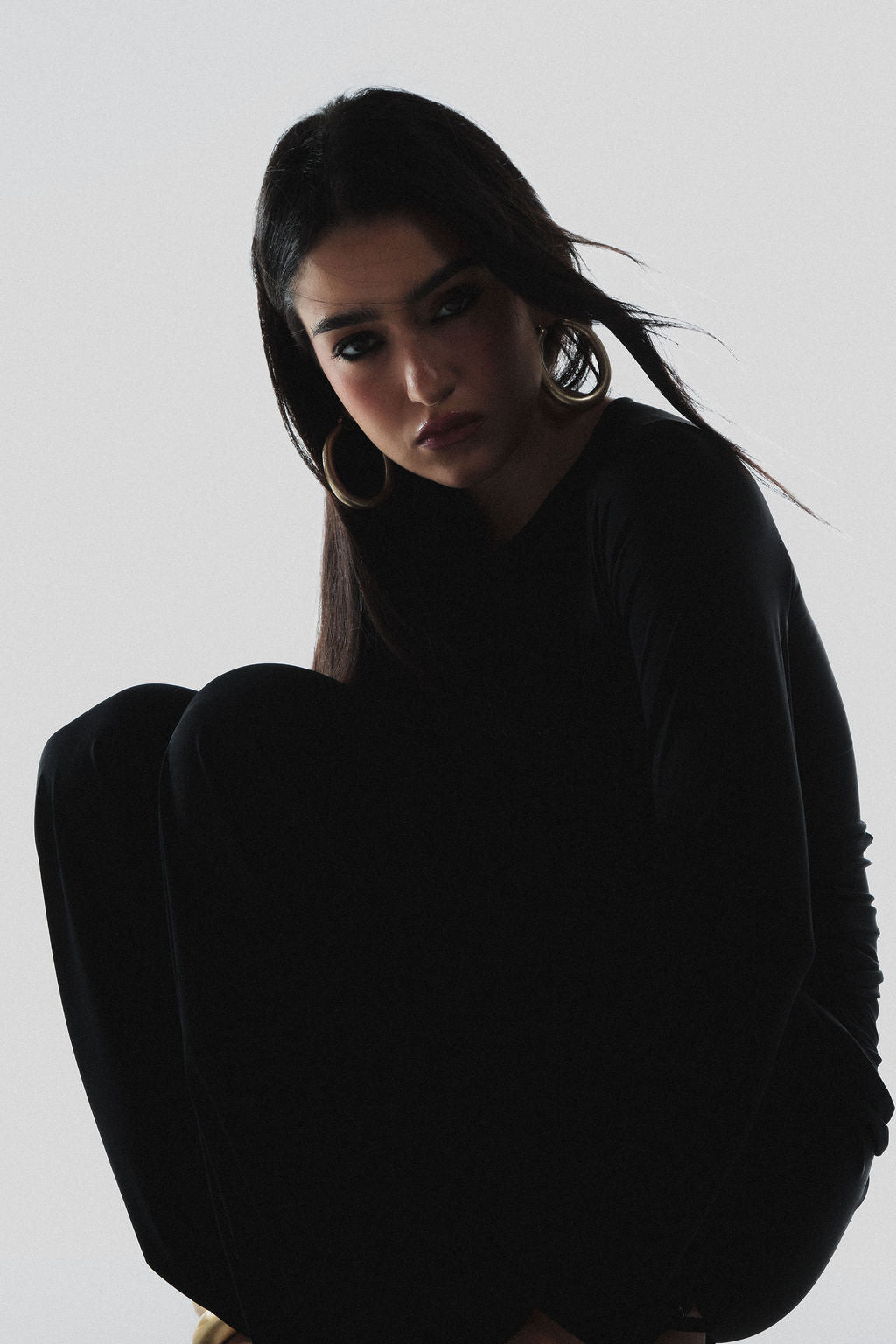 Blusa Manga Longa Malha Preto