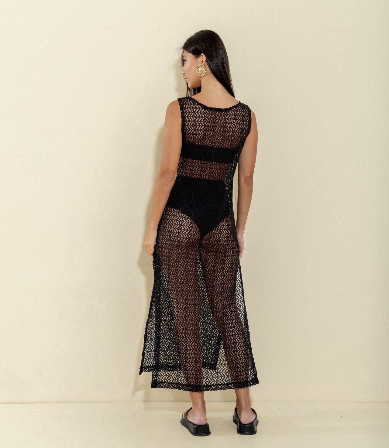 Vestido Croche Midi Preto (1)