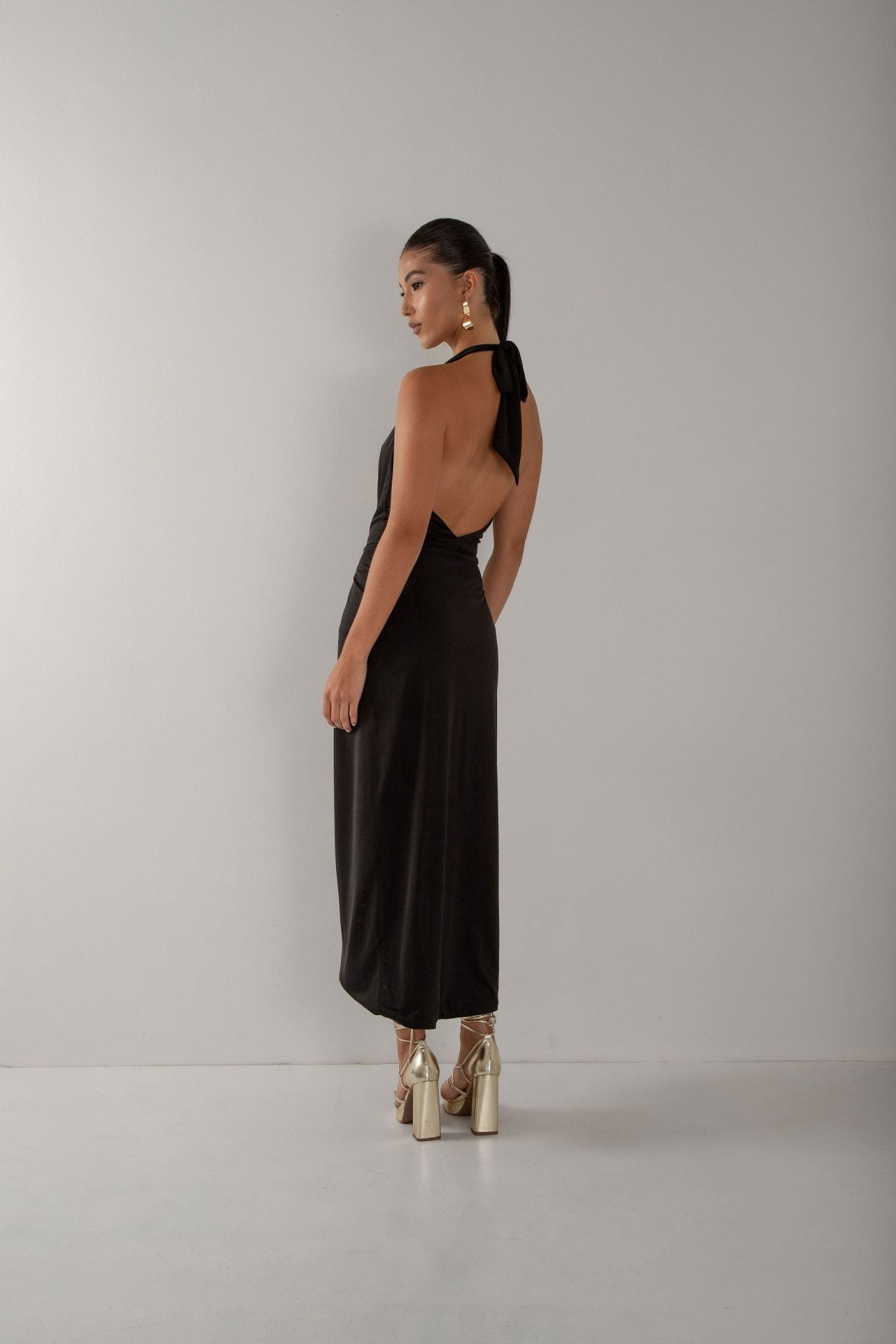 Vestido Jersey Midi Preto (5)