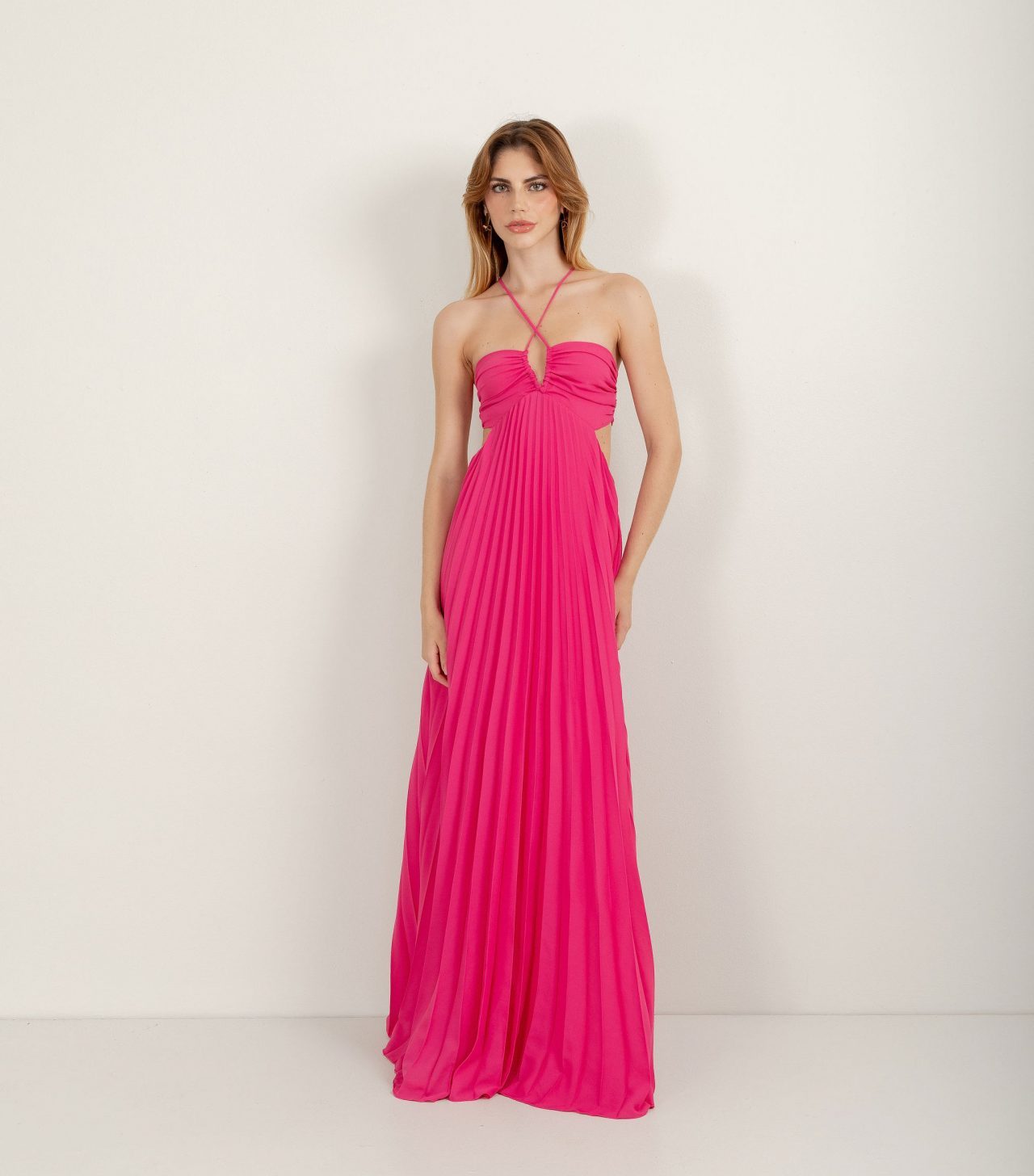 Vestido Plissado Rosa (2)