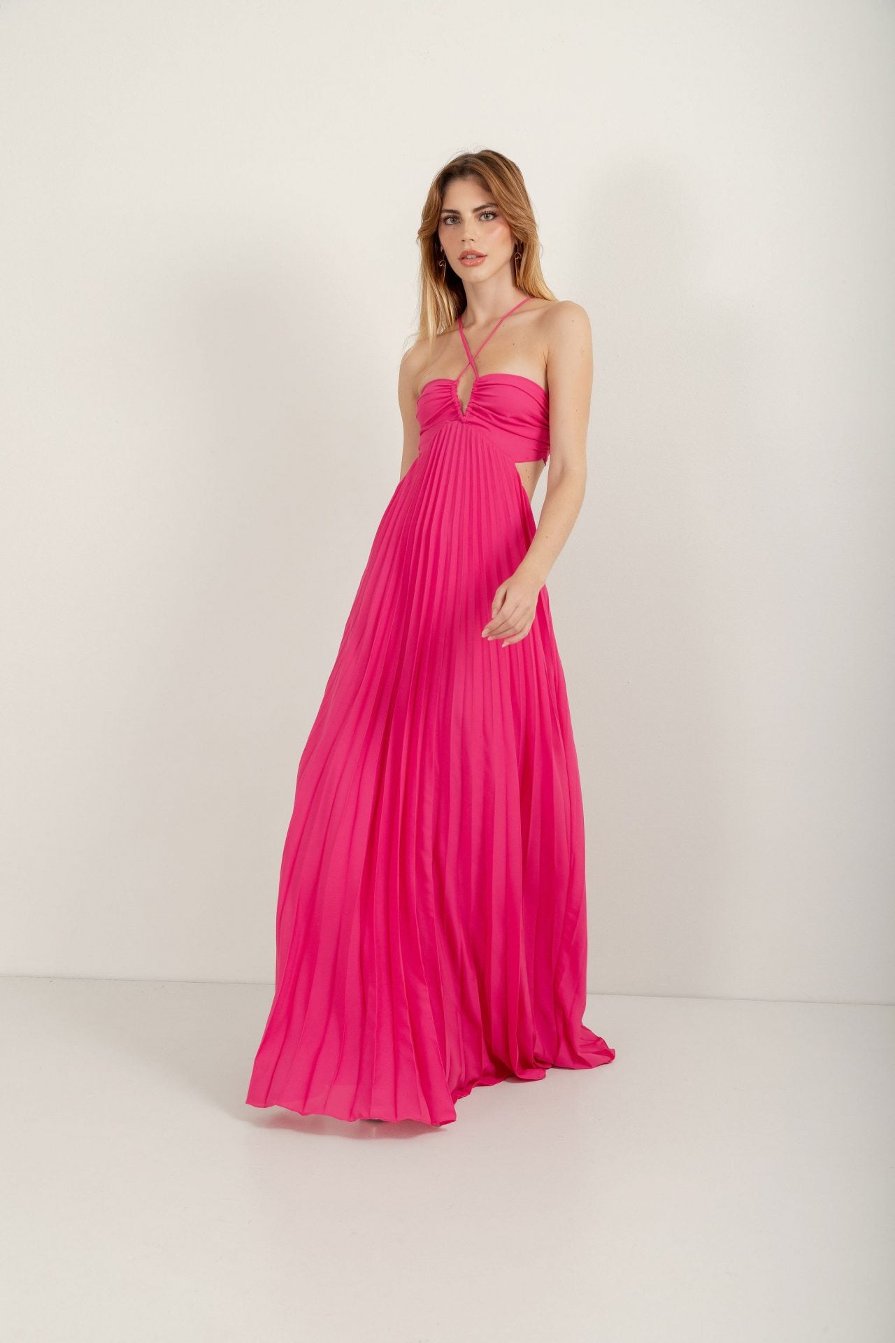 Vestido Plissado Rosa (3)