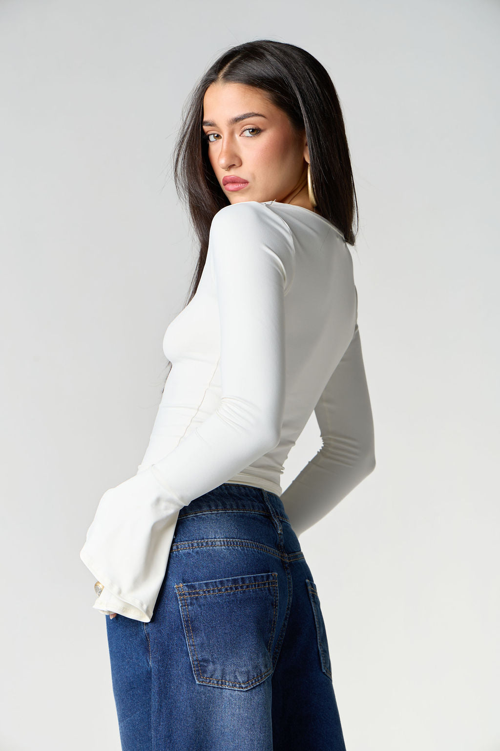 Blusa Suplex Manga Longa Off White